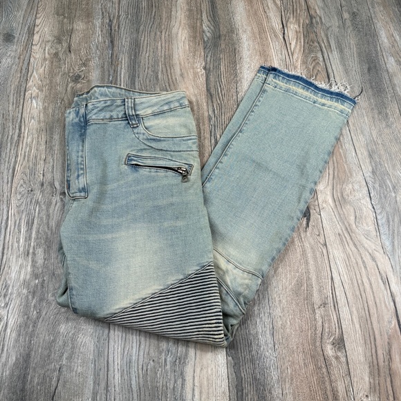 Balmain blue ribbed detail denim jeans size 30 - Picture 2 of 13